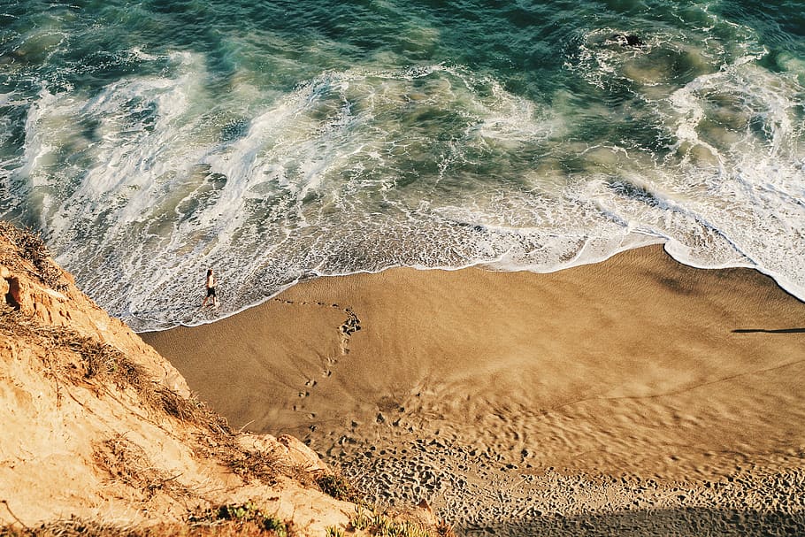 sea, ocean, water, waves, nature, white, sand, beach, shore HD wallpaper
