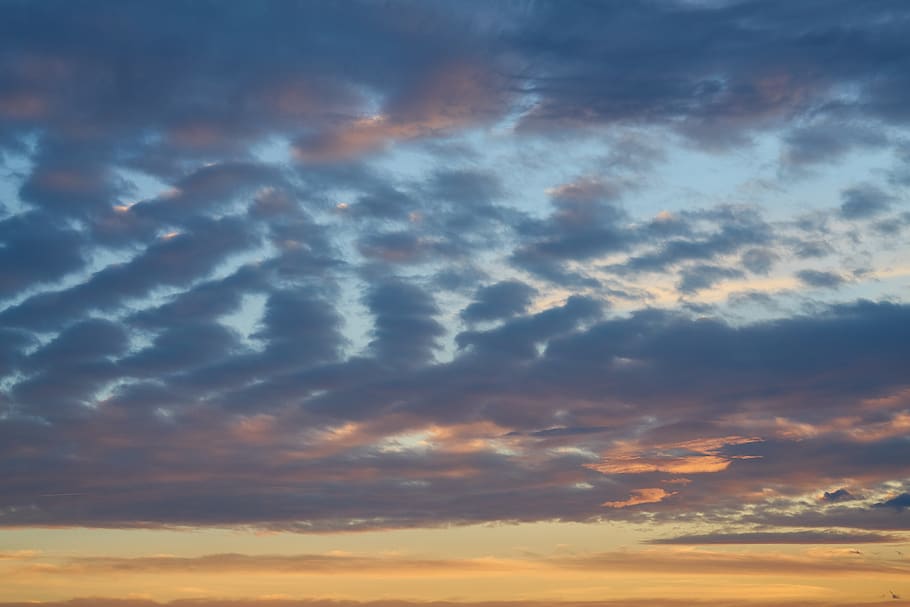 sky, clouds, nature, sunset, landscape, beautiful, blue, atmosphere HD wallpaper