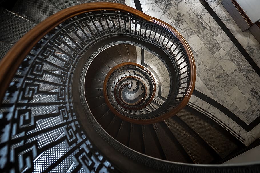 black and brown spiral staircase, san francisco, united states