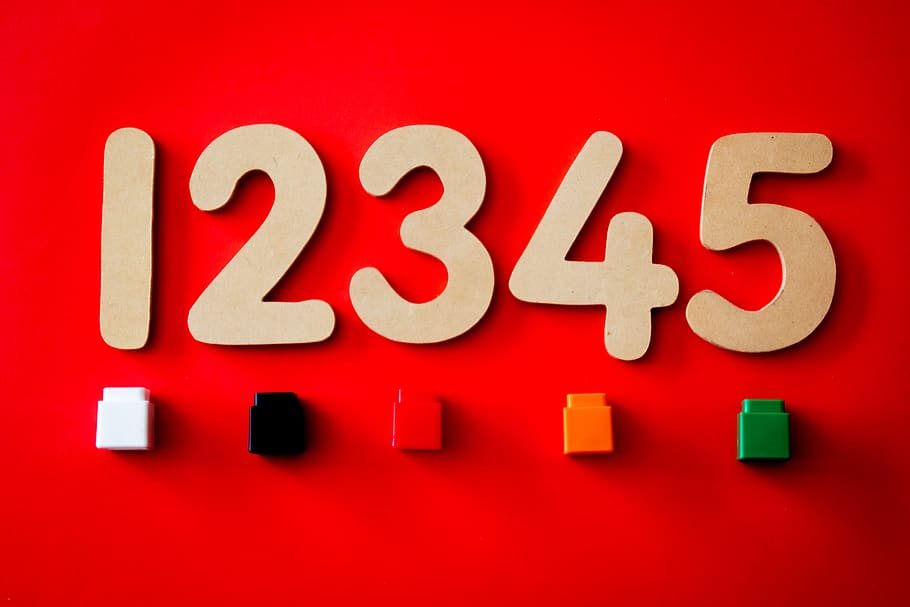 Numbers Wall Decor, black, blocks, close-up, colors, count, five HD wallpaper