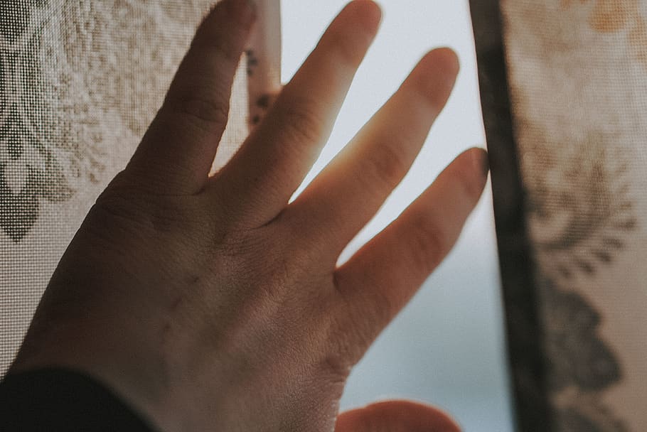 human hand, person, finger, contact lens, nail, hardwood, blossom HD wallpaper