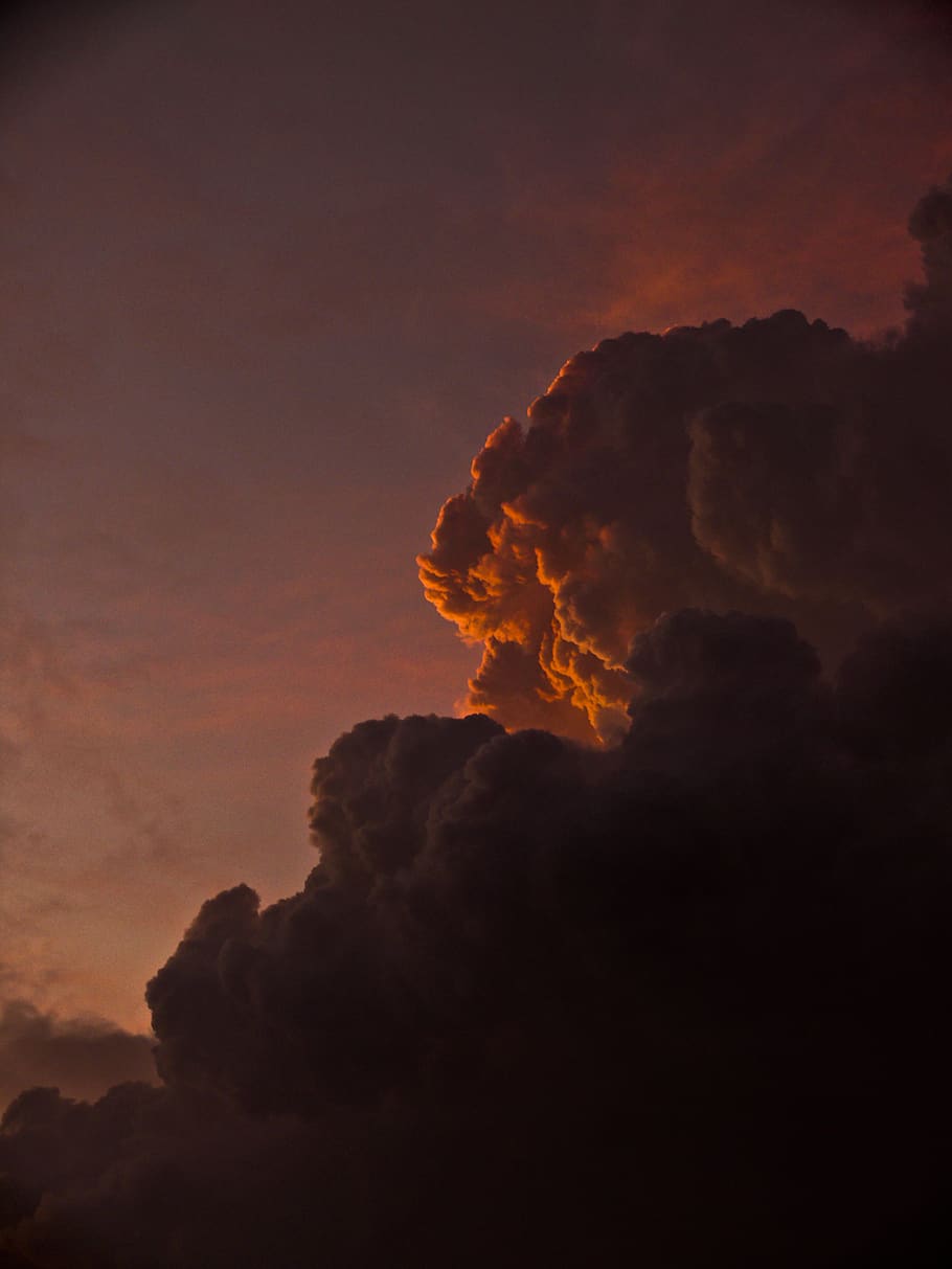 view of dark clouds, sky, cloud - sky, beauty in nature, no people HD wallpaper