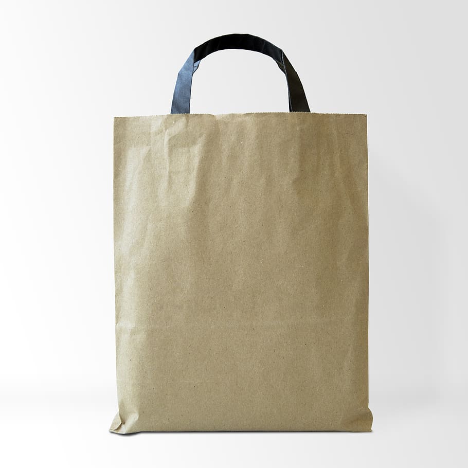 bag, kraft paper, blank, container, brown, design, space, paperbag, HD wallpaper