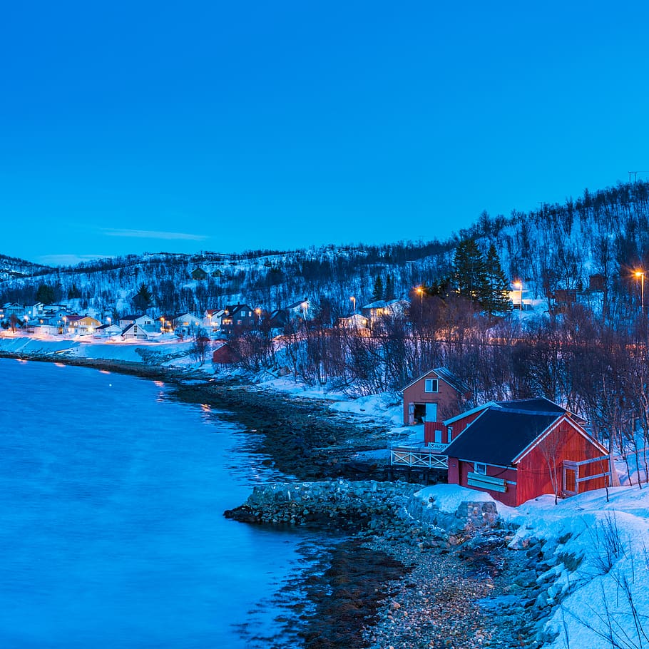 winter, snow, cold temperature, blue, built structure, sky HD wallpaper