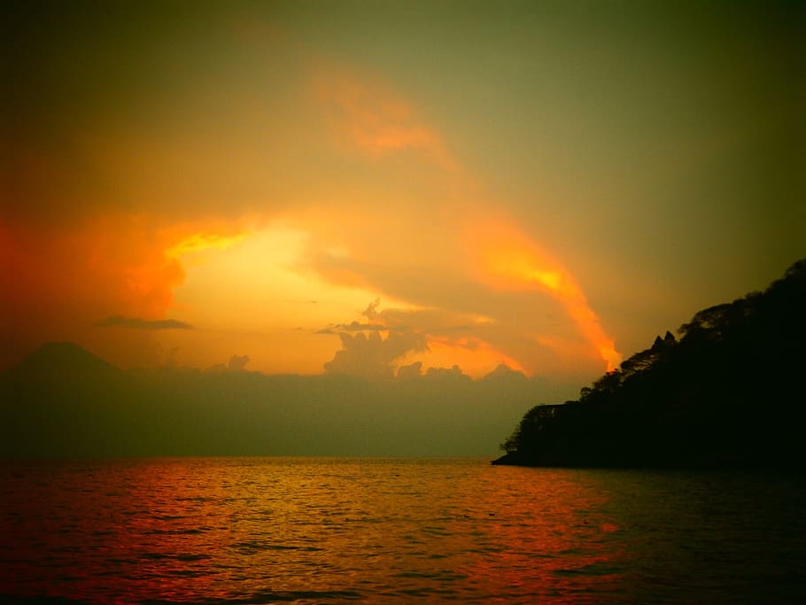 nicaragua, water, beauty in nature, sky, tranquility, sunset HD wallpaper