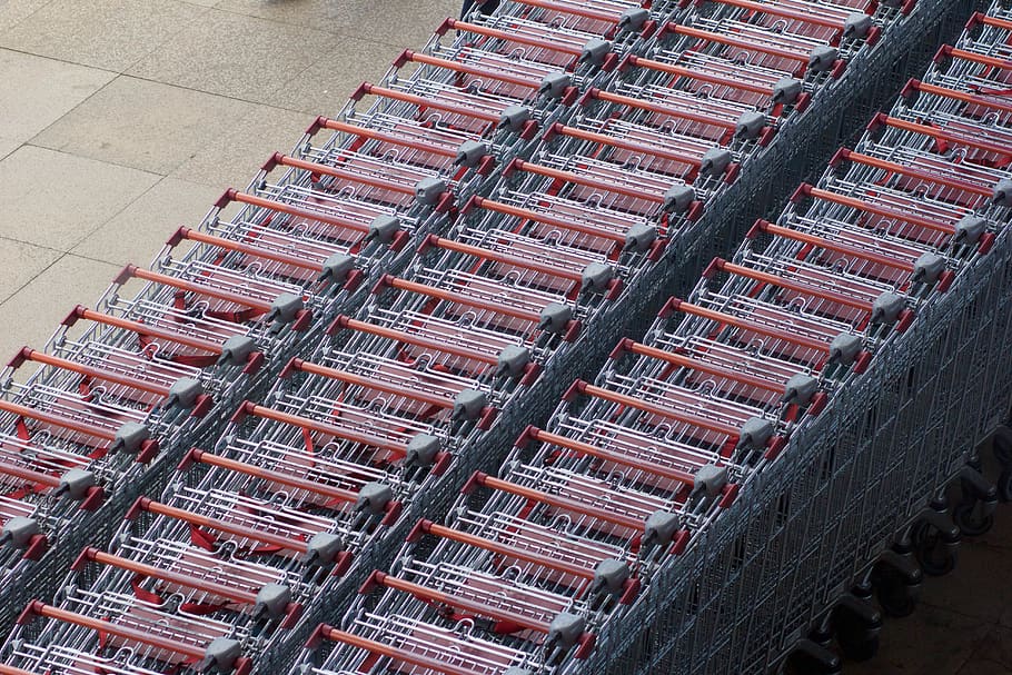 carts, shopping, commerce, retail, no people, high angle view HD wallpaper