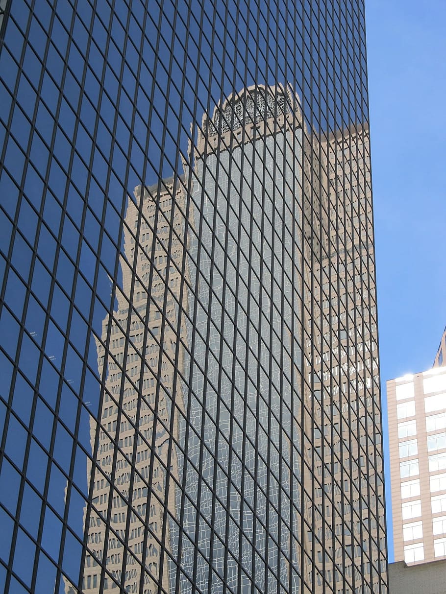 skyscraper, reflection, building, construction, architecture HD wallpaper