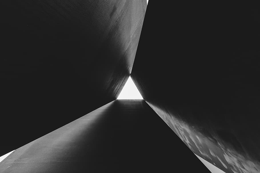 amsterdam, netherlands, triangle, shape, black, white, indoors HD wallpaper
