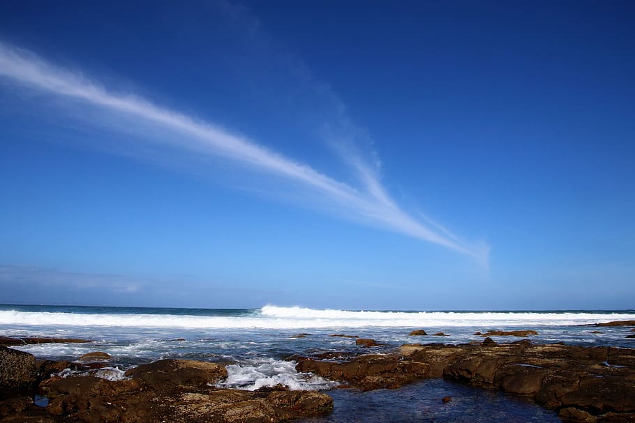 Body of Water Under Blue Sky at Daytime, beach, clouds, coast HD wallpaper