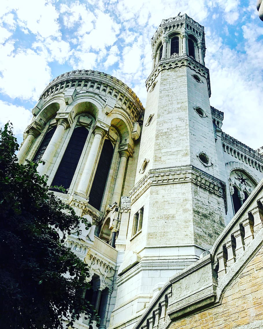 france, lyon, fourvière, built structure, architecture, low angle view HD wallpaper