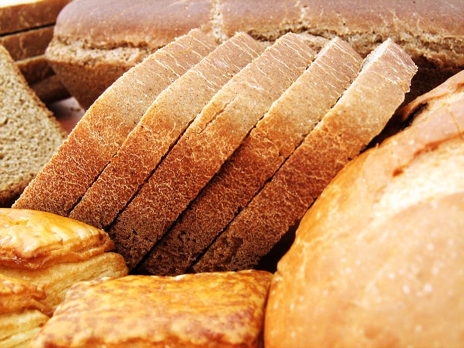 bread, loaf, table, object, bakery, baked, food, flour, cereal HD wallpaper