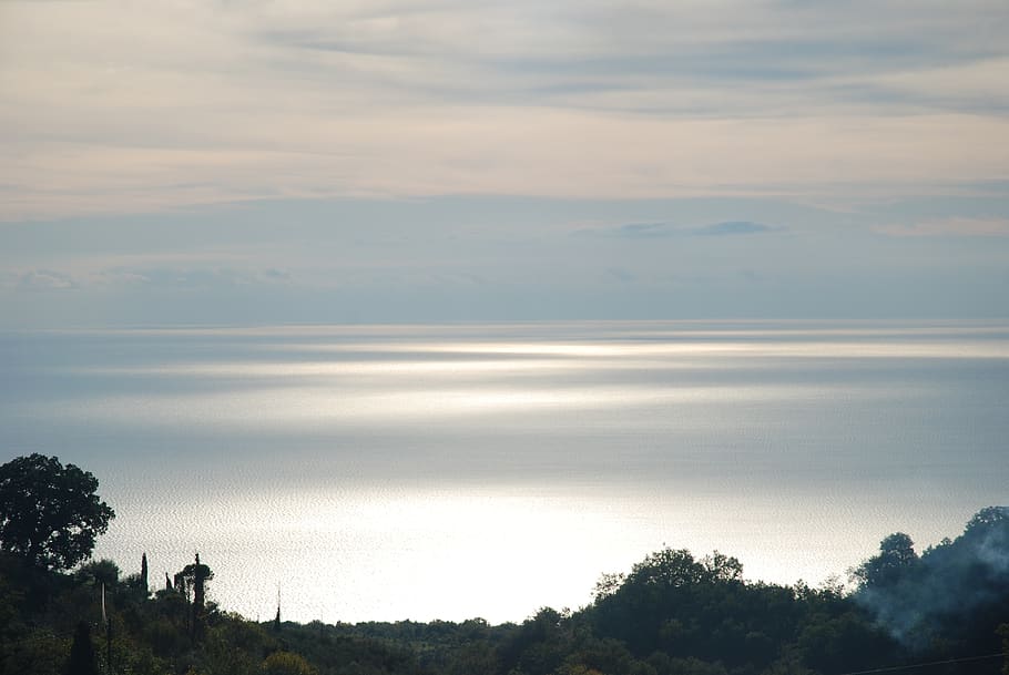 sea, clouds, landscape, nature, sky, greece, messinia, messinian bay HD wallpaper
