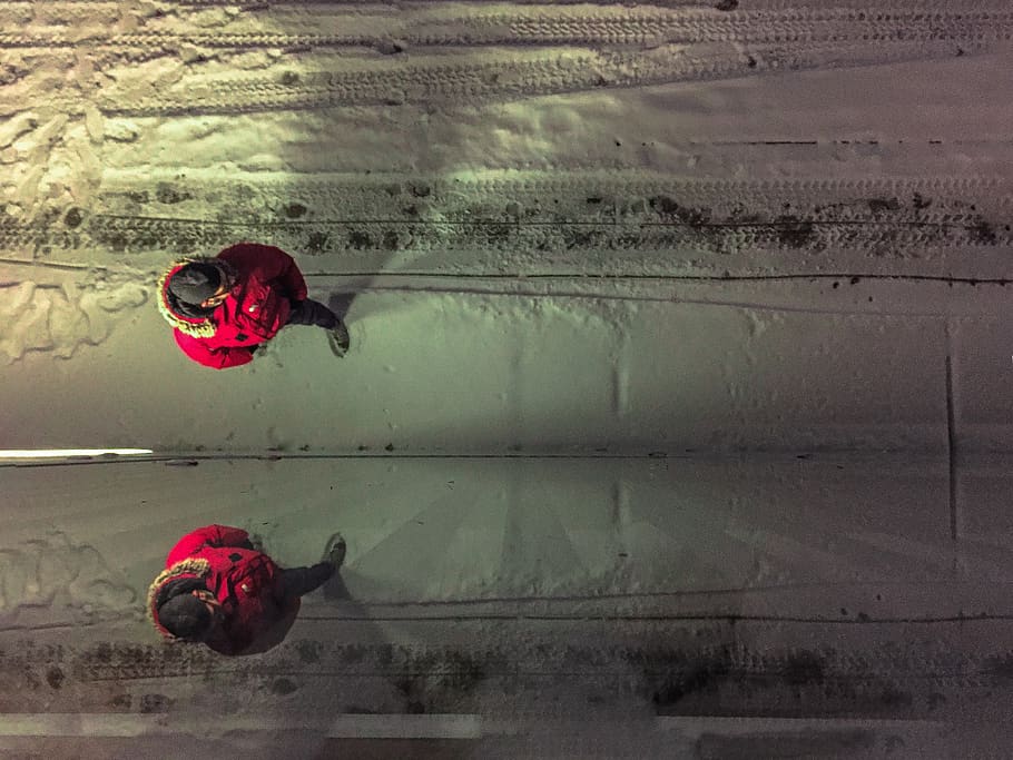 canada, toronto, snow, window, man, red, reflection, day, water HD wallpaper