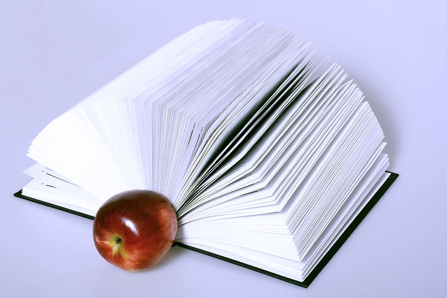 apple, book, closeup, dictionary, education, encyclopedia, exam HD wallpaper