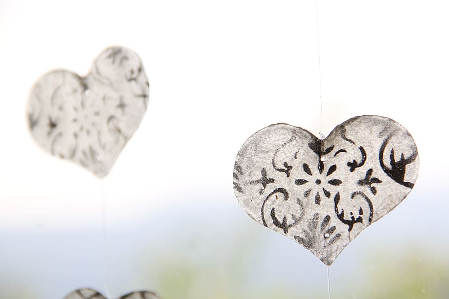 heart, decoration, window, connectedness, glass, family, heart shape HD wallpaper