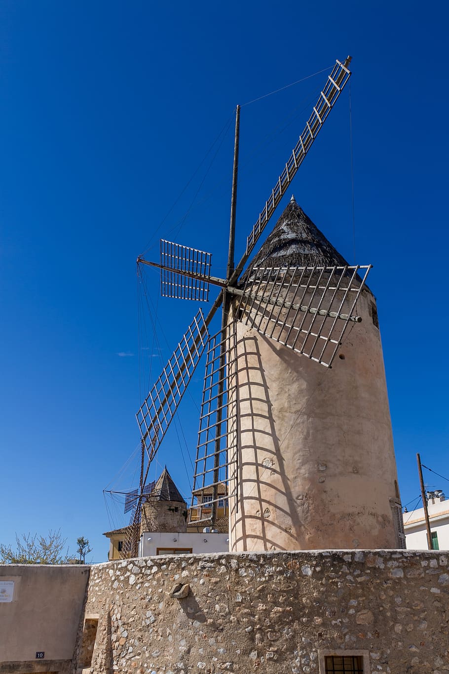 mallorca, mill, windmill, sky, landscape, sunset, ecological HD wallpaper