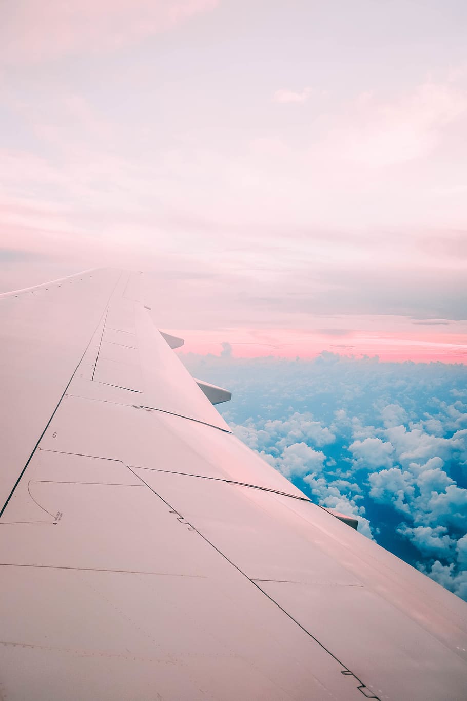 airline under white sky, cloud - sky, sunset, airplane, mode of transportation HD wallpaper