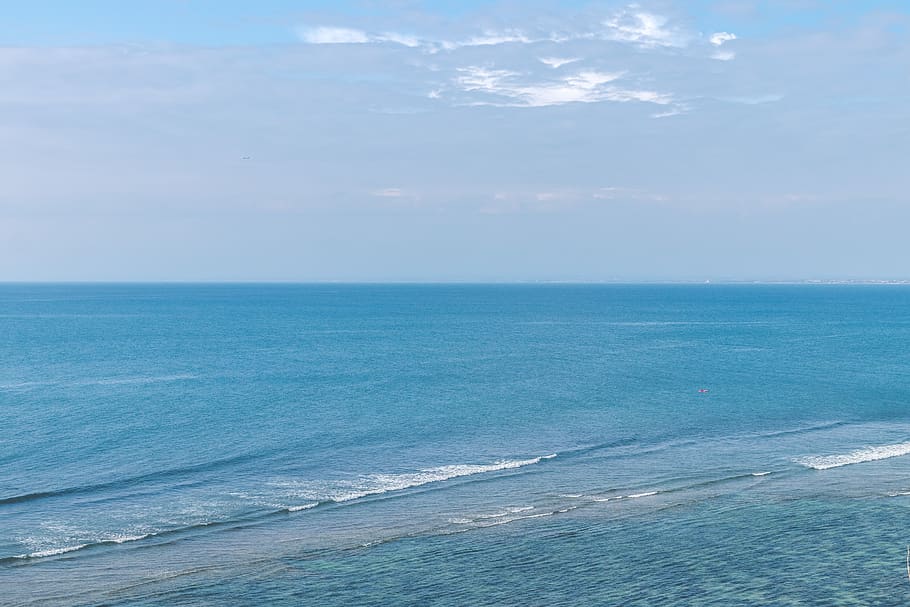 Bird's Eye View of Ocean, beach, blue, clouds, coast, colors HD wallpaper