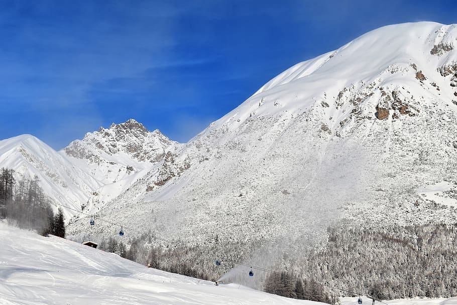 snow, landscape, winter, nature, mountains, wintry, alpine, HD wallpaper