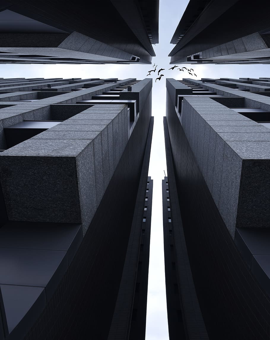 Low-angle Photo Of High-rise Buildings, architecture, low angle shot HD wallpaper