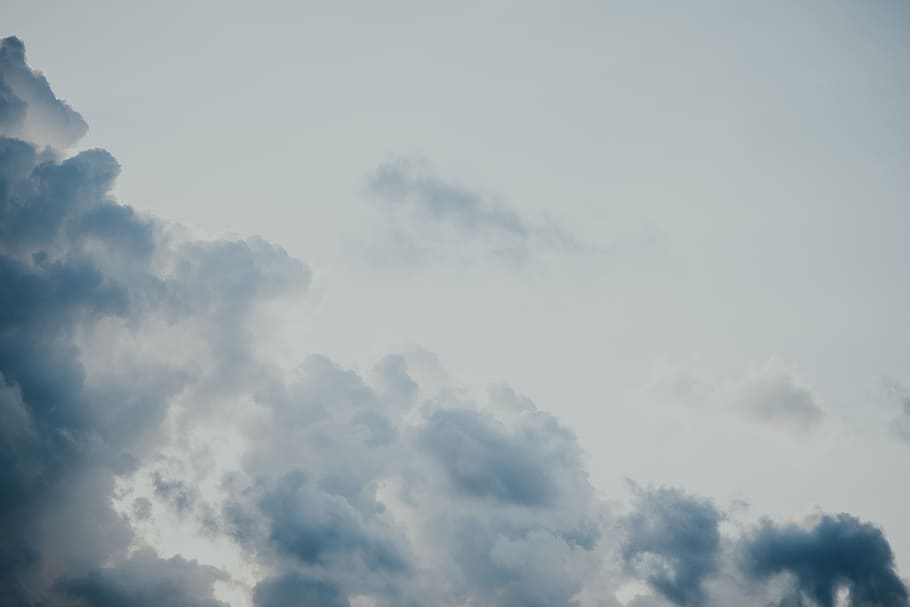 white clouds, sky, overcast, blue, cloudy, outdoor, nature, weather HD wallpaper