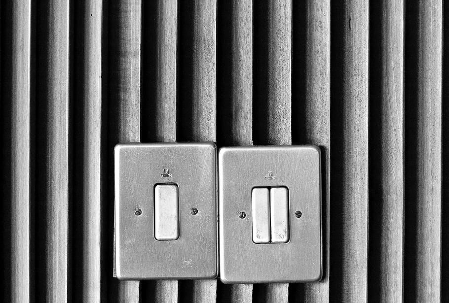 two gray switch panels, indoors, close-up, no people, connection HD wallpaper