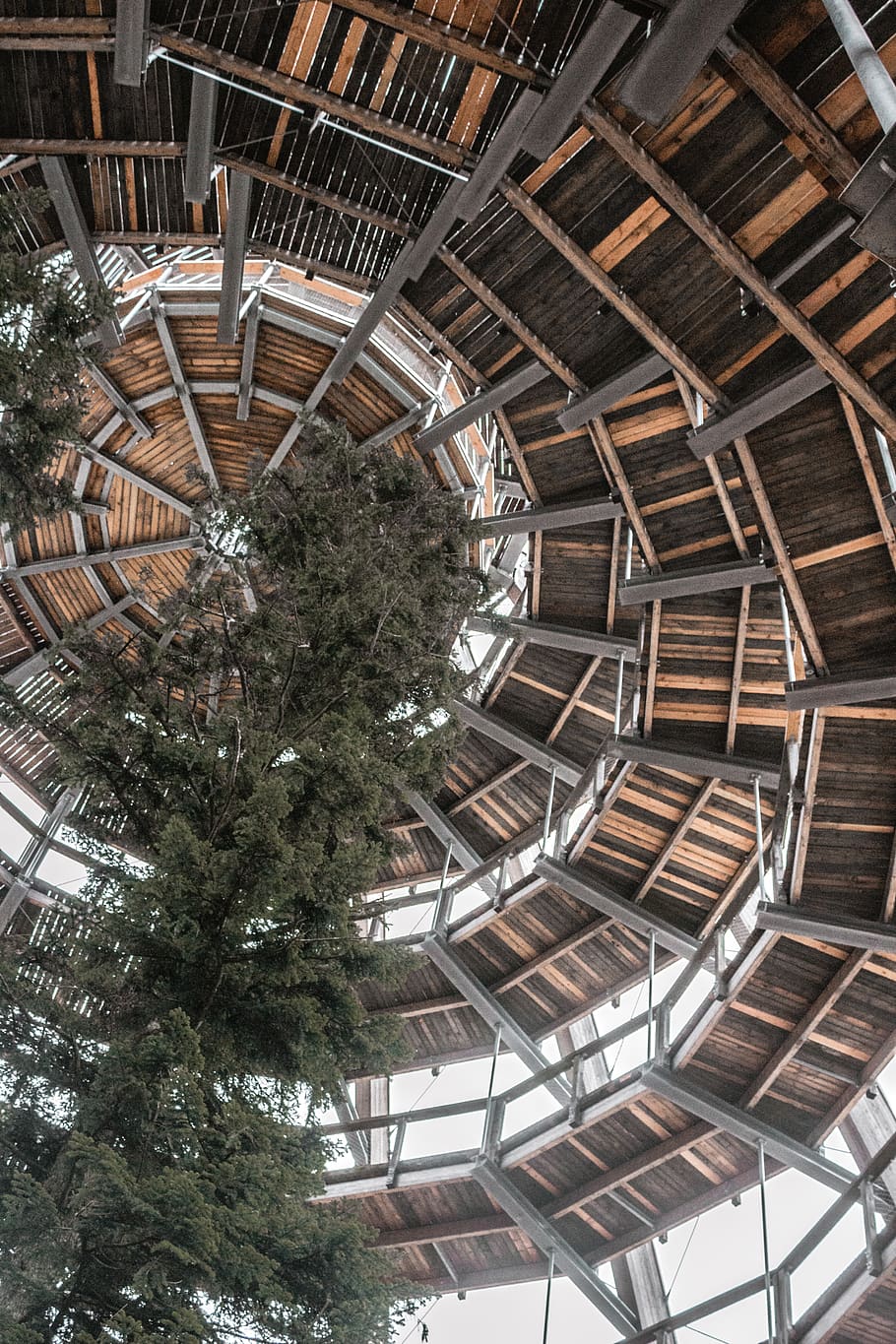 building, architecture, window, skylight, spiral, handrail HD wallpaper