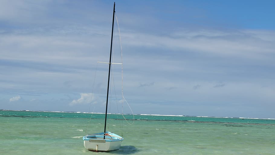 port louis, mauritius, bateau, barca, water, sea, sky, horizon over water, HD wallpaper