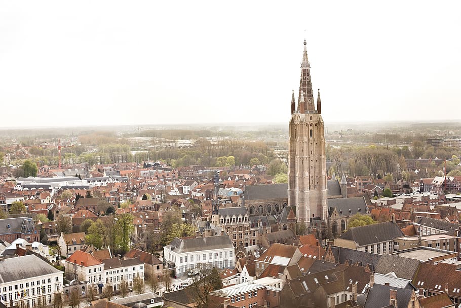 belgium, bruges, brugge, tower, architecture, built structure, HD wallpaper