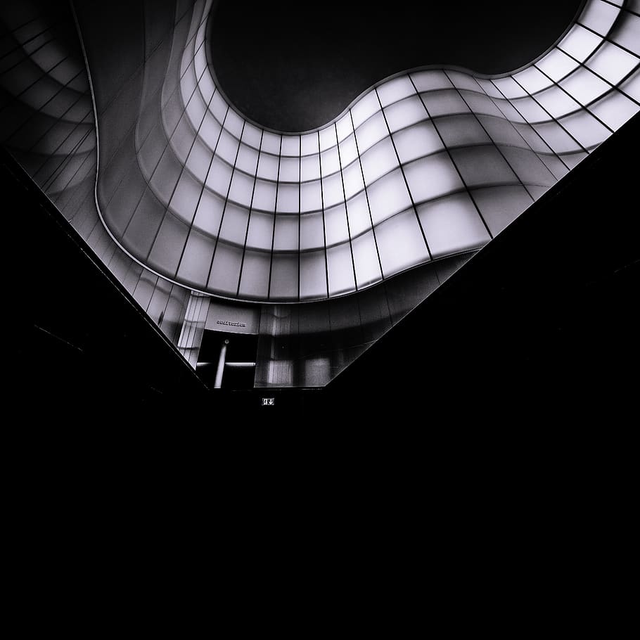 italy, milano, mudec museum of culture, architectural, black and white, HD wallpaper