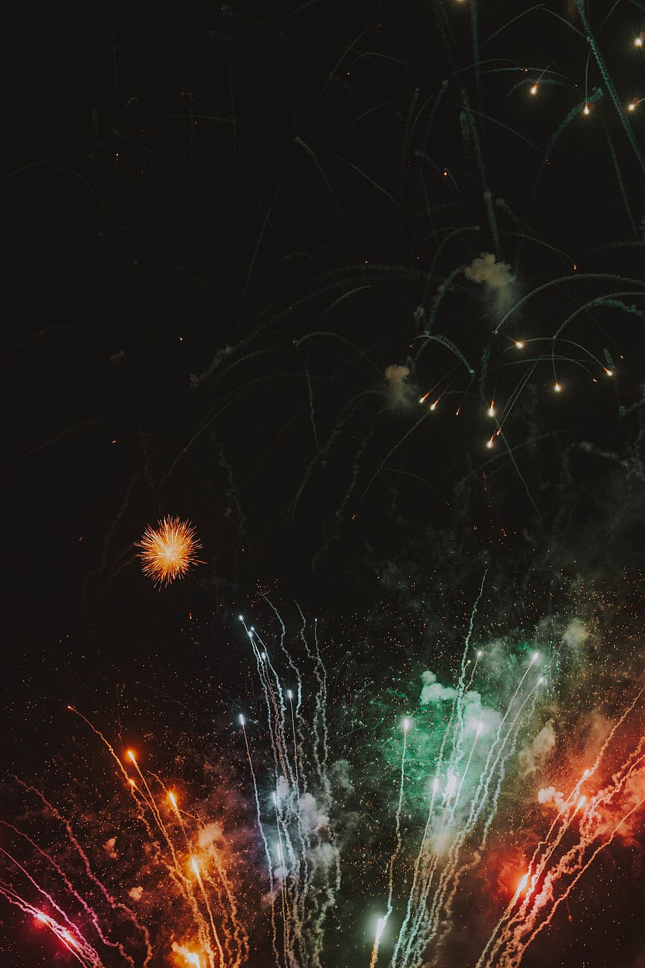 germany, munich, night, illuminated, firework, celebration HD wallpaper