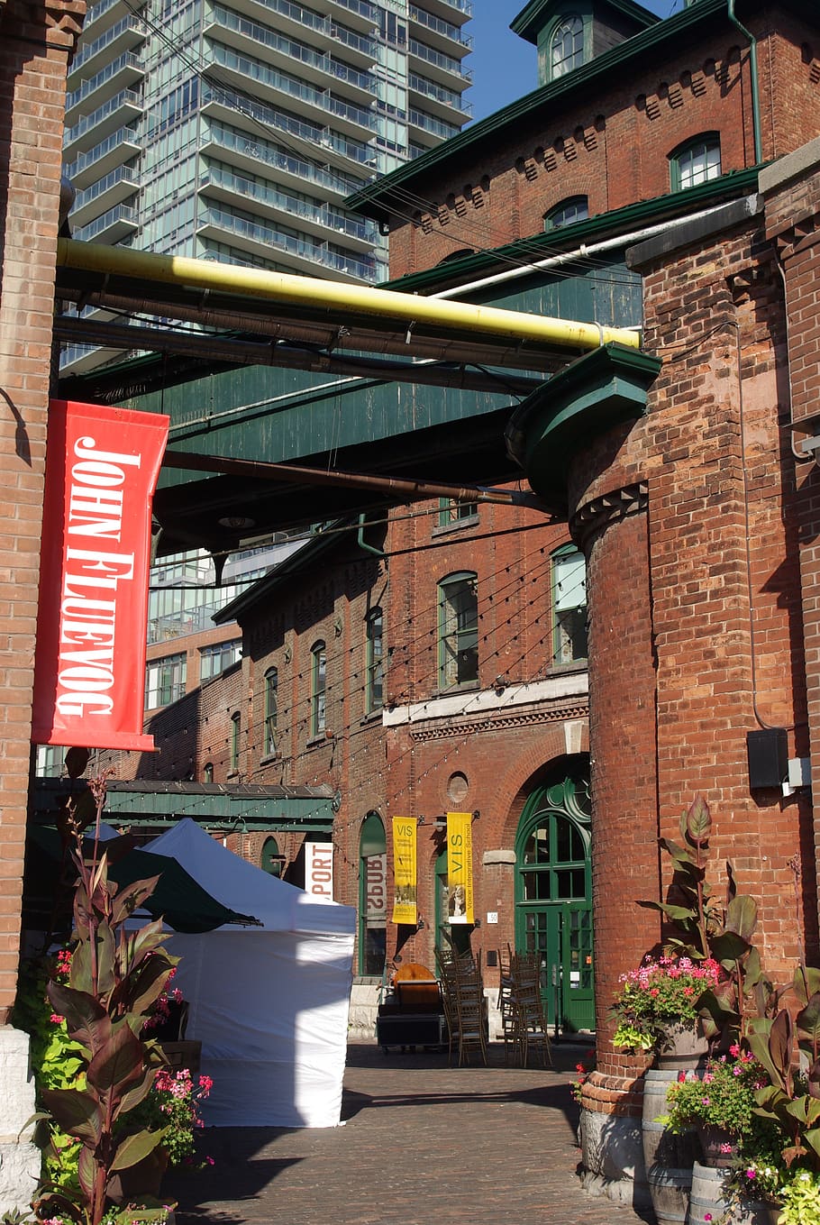 toronto, distillery district, bricks, colors, street, canada HD wallpaper