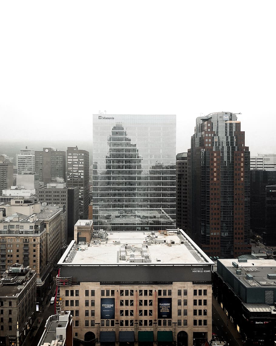 white clouds over buildings, building exterior, built structure HD wallpaper
