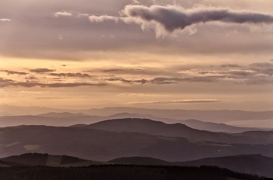 clouds, sunset, mountains, asturias, environment, cloud - sky HD wallpaper