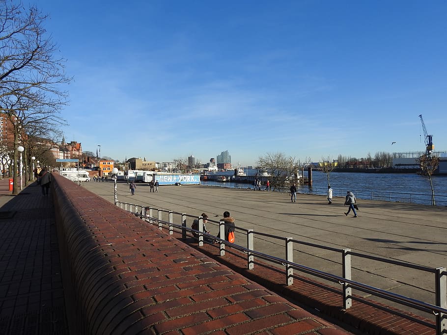 water, person, human, railing, waterfront, banister, handrail HD wallpaper
