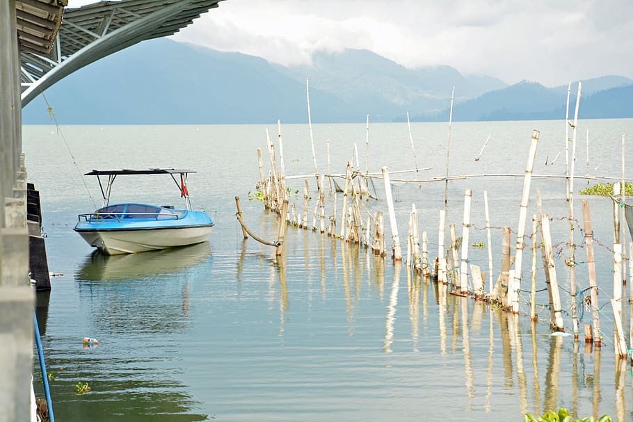 sumatra, takengon, indonesia, lake, water, nautical vessel, HD wallpaper