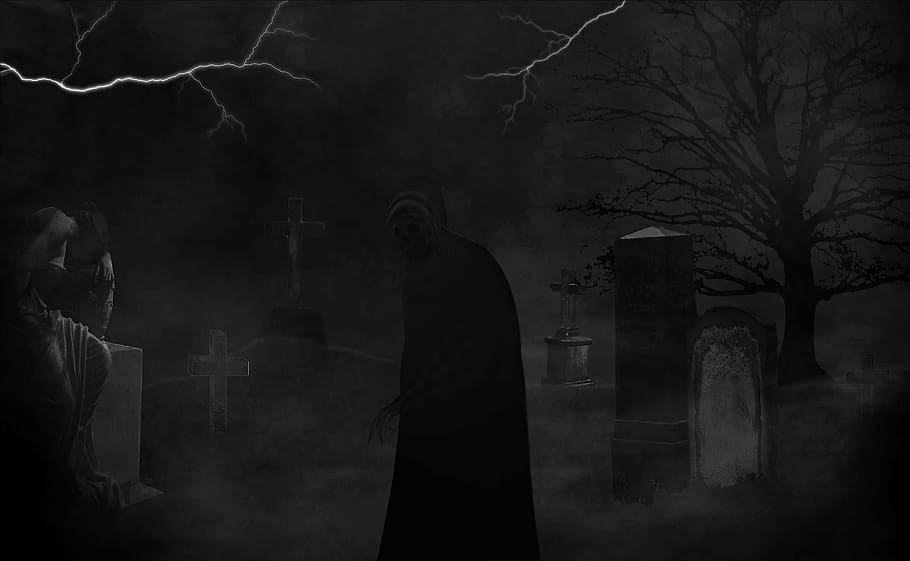 darkness, black graphic white, horror, creepy, scary, fear, HD wallpaper