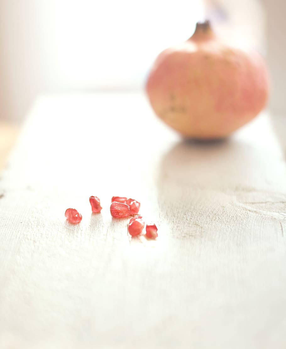 table, still life, red, white, fruit, pomegranate, food and drink HD wallpaper