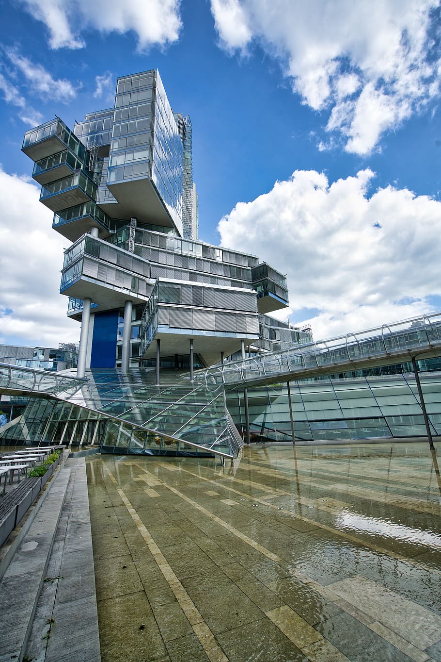germany, hanover, mixed, stacked, confusion, architecture, glass HD wallpaper