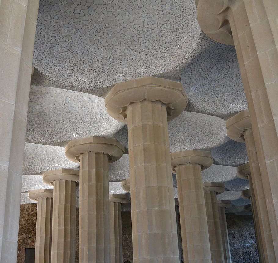 spain, barcelona, column, beige, architectural column, architecture HD wallpaper