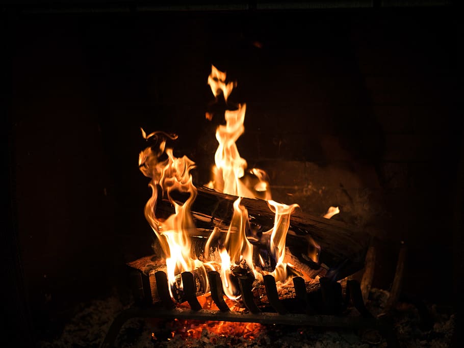 fire, fireplace, flames, burning, heat - temperature, fire - natural phenomenon HD wallpaper
