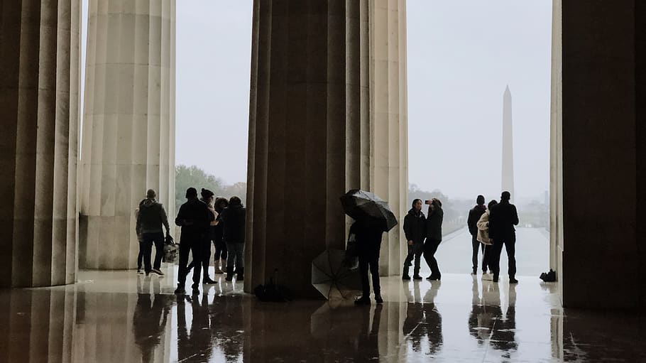 Washington Monument, group of people, architecture, real people HD wallpaper