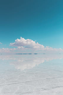 white clouds under blue sky, salt, beach, shore, salt flat, summer HD wallpaper