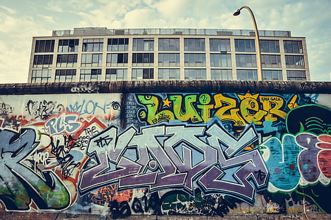 multicolored wall graffiti, advertisement, poster, art, painting HD wallpaper