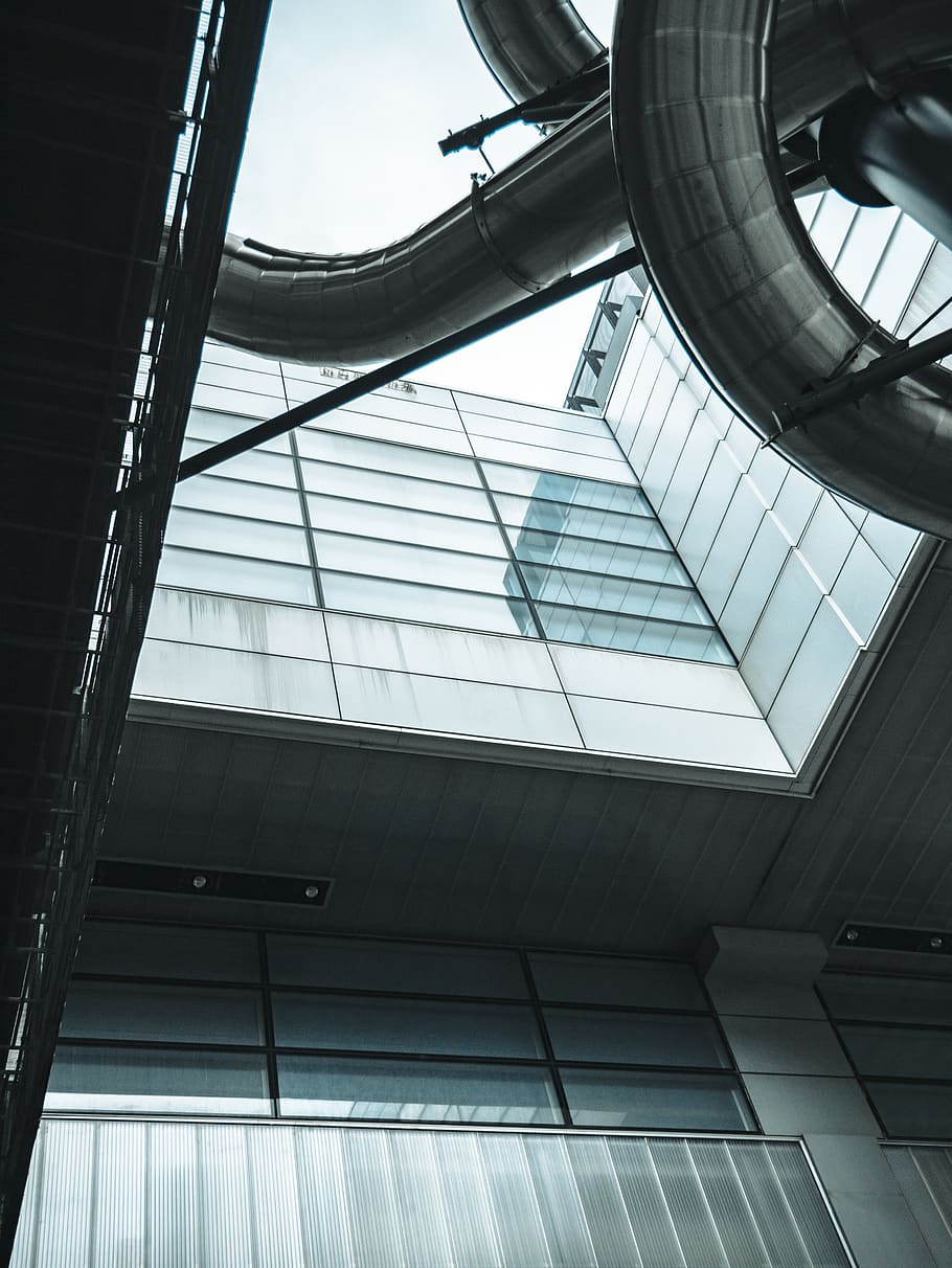 building, architecture, window, skylight, office building, silhouette HD wallpaper