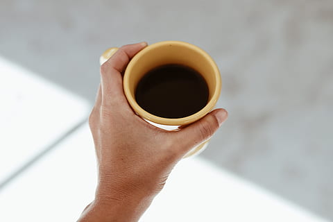 person holding brown ceramic mug, coffee, mood, cup, simple, breakfast HD wallpaper