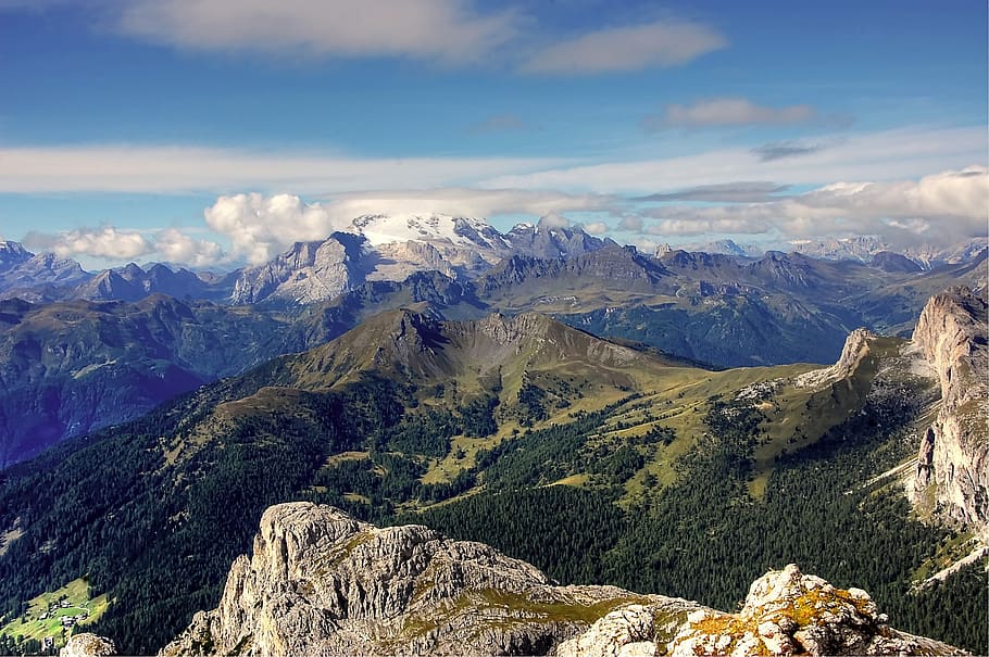 marmolada, dolomites, italy, alpine, mountains, landscape, nature HD wallpaper