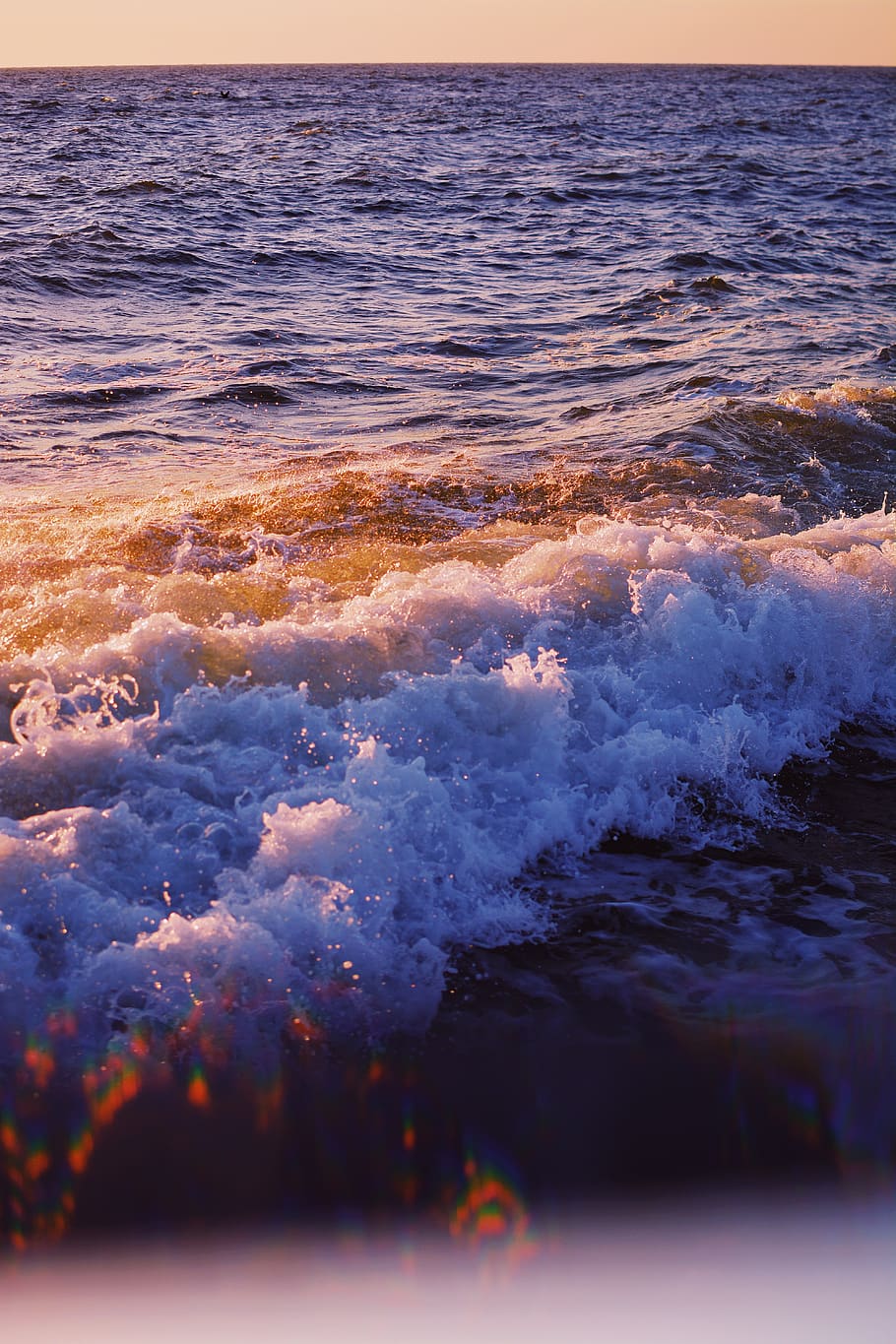 blue sea, water, motion, wave, beauty in nature, sunset, sport HD wallpaper