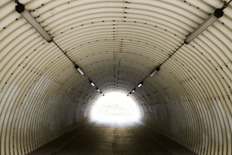 white tunnel, poland, przemyśl, illuminated, tunel, dark, street HD wallpaper