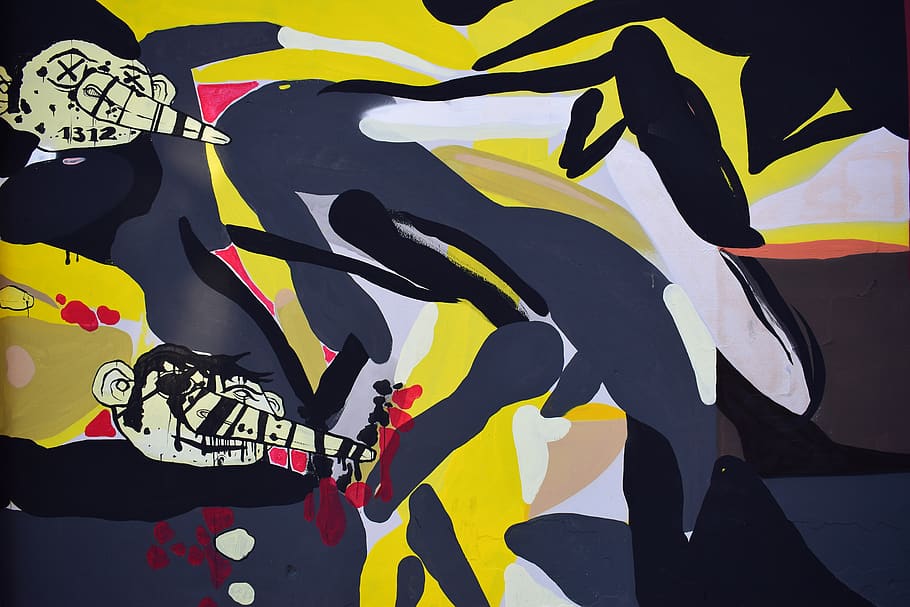 An abstract painting., wall street art in a public place, art and craft HD wallpaper